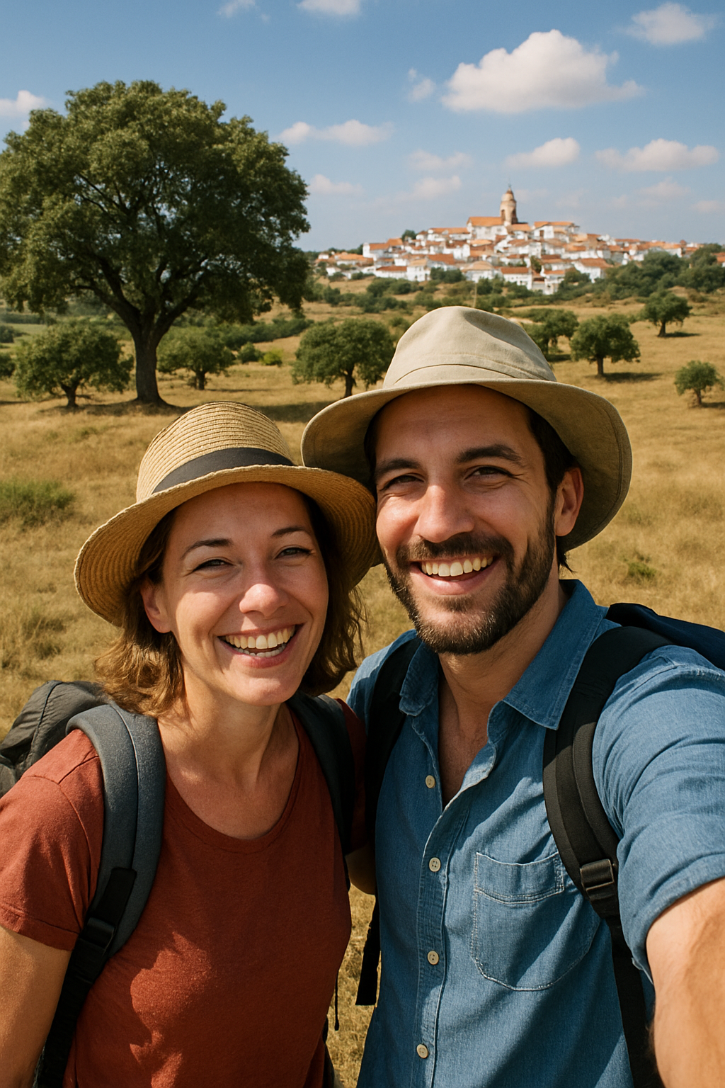 photographic faz a uma imagem de dois turistas felizes no alentejo-1